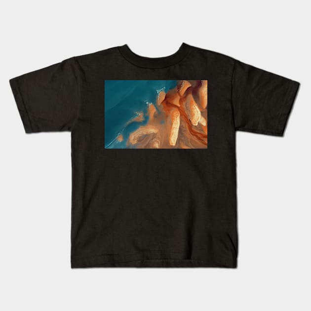 Abstract Seaside Kids T-Shirt by waltzart